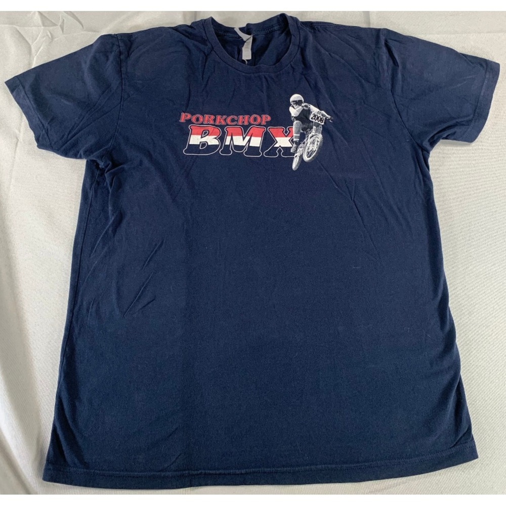 Next Level Porkchop BMX Racing Tee 2005 Blue Graphic‎ Shirt Adult XL Biker Moto